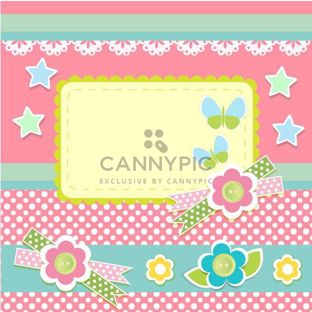 Vector set of cute frames with floral background - Free vector #132098