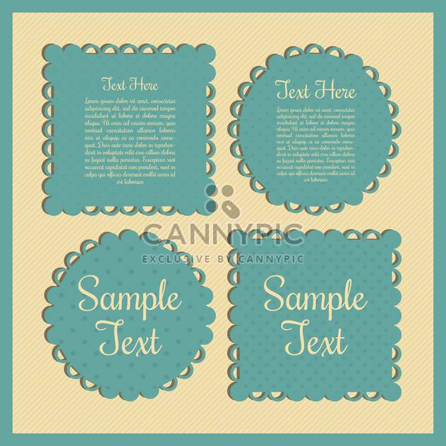 Vintage green frames with place for text on yellow background - vector gratuit #132298 