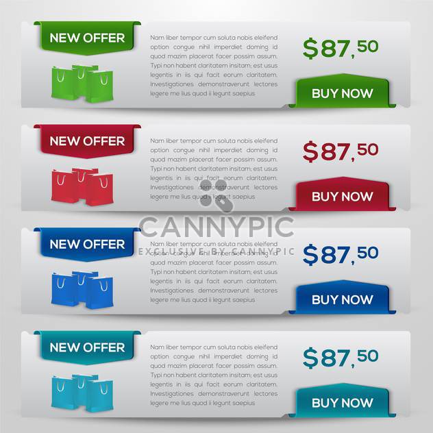buy now and new offer button sets - бесплатный vector #132568