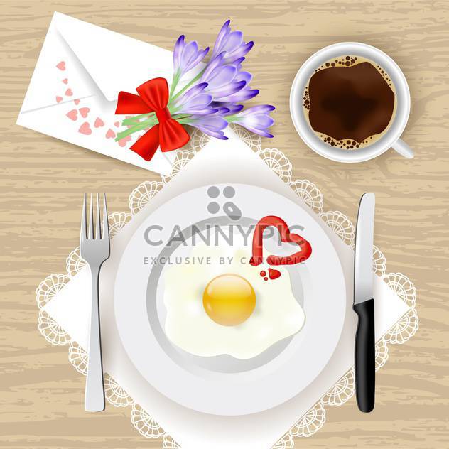 flowers and romantic breakfast background - vector gratuit #132848 