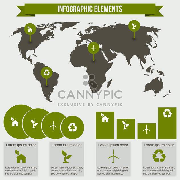 ecology infographics collection with charts - vector gratuit #133538 