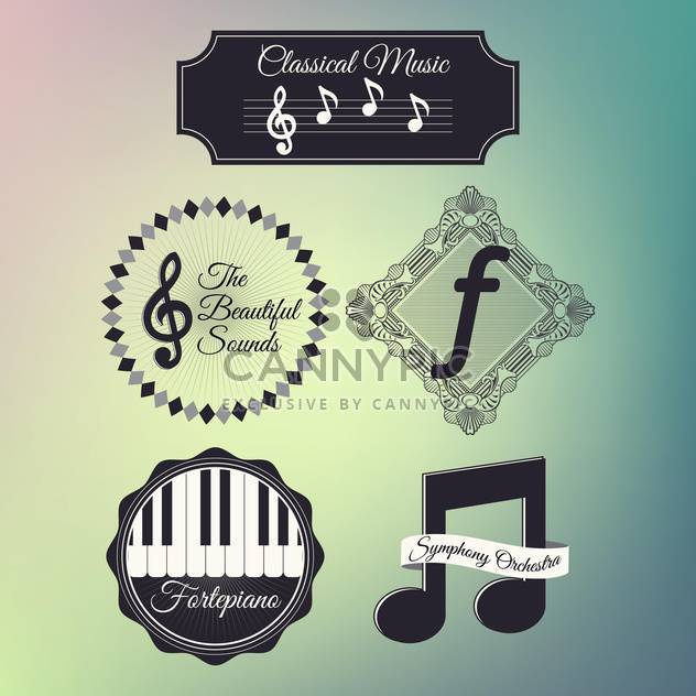 set of music icons set background - vector #133558 gratis