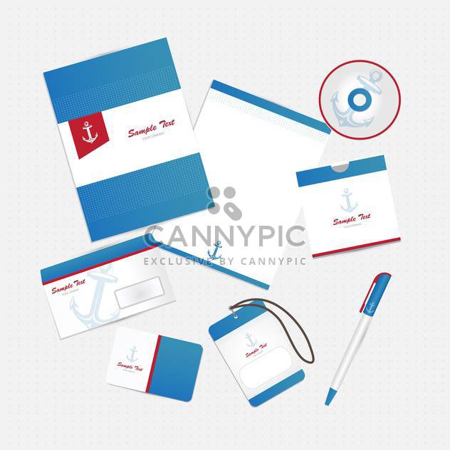 corporate business identity with anchor - бесплатный vector #133698