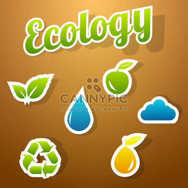 ecology icon set background - vector #134128 gratis