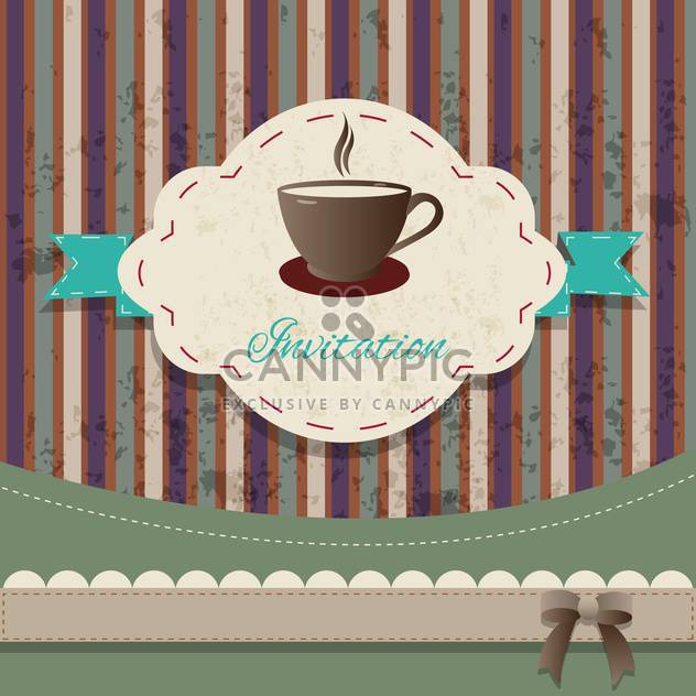 tea party vintage invitation card - vector gratuit #134238 