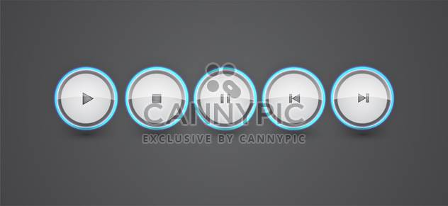 vector set of media buttons - Free vector #134848