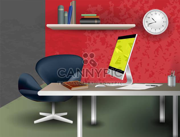 office room interior vector background - vector gratuit #134958 