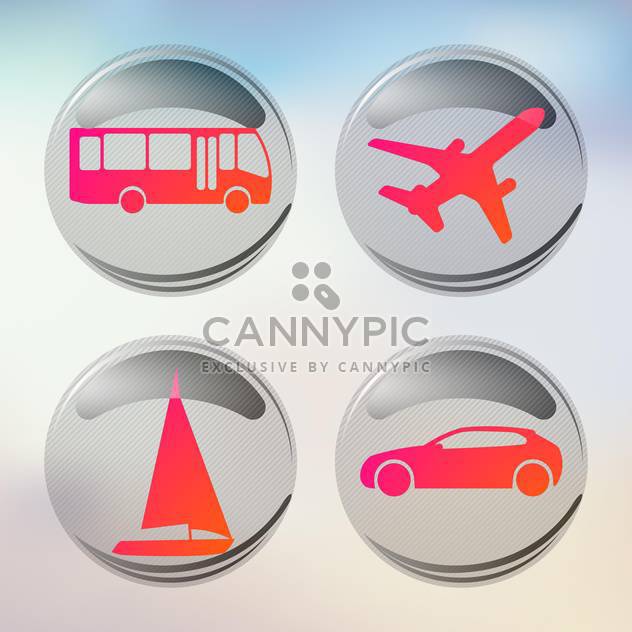 vacation and travel icons set - vector #134988 gratis