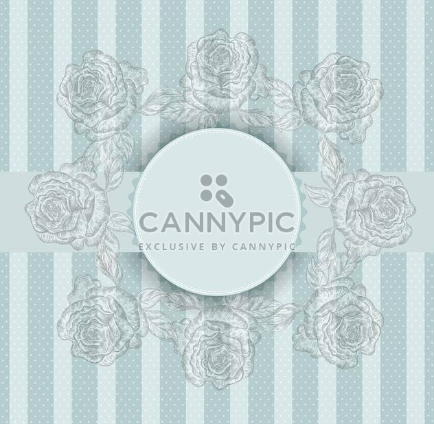 Vector vintage blue frame with flowers - Free vector #135248