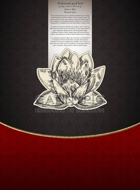 Banner for restaurant menu with lotus flower - vector #135278 gratis