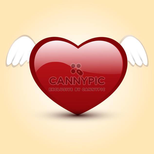Vector illustration of shiny red heart with white wings - Kostenloses vector #125768