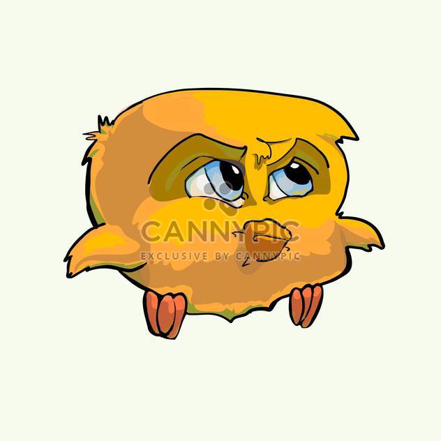 Vector illustration of cartoon formidable yellow bird on white background - Free vector #125948