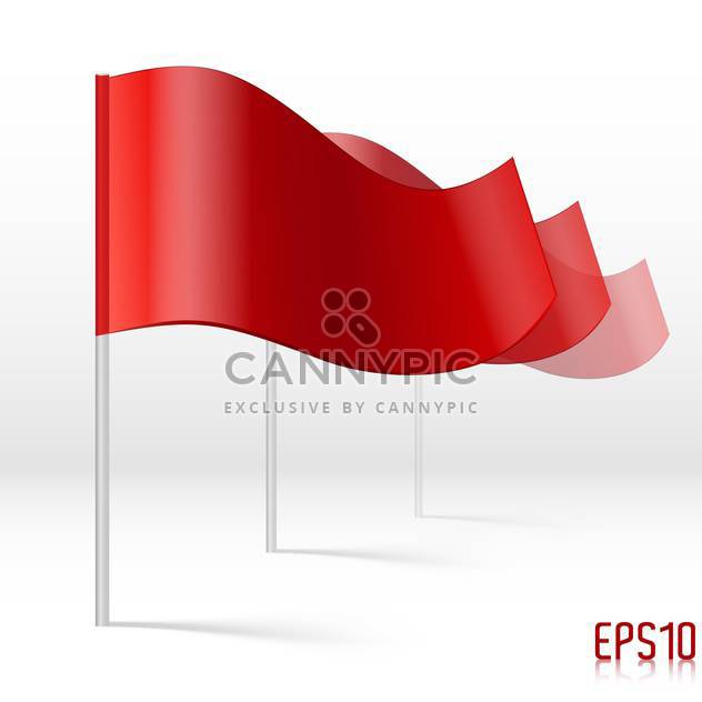 Vector illustration of red flags on white background - vector #125968 gratis