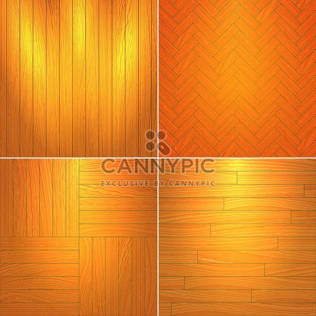 Vector illustration set of brown wooden textures - бесплатный vector #126048
