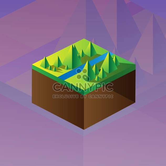 Vector illustration of square maquette of mountains on colorful background - Kostenloses vector #126188