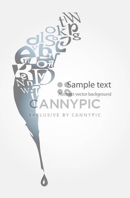 Vector illustration of feather and letters on white background with text place - vector #126228 gratis