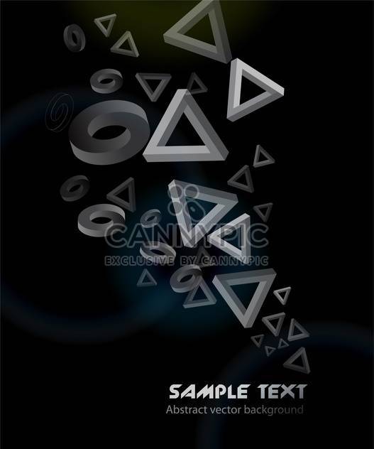 Abstract geometric black background with triangles and circles - vector gratuit #126318 