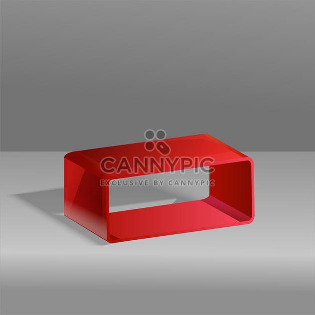 Vector illustration of red cube on grey background - vector gratuit #126428 