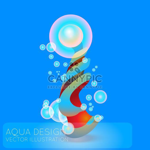 Colorful illustration of abstract blue background with bubbles - vector gratuit #126508 
