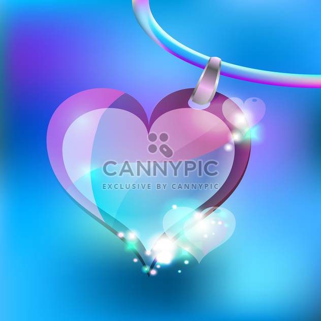 Vector illustration of jewelry heart on blue background - бесплатный vector #126738