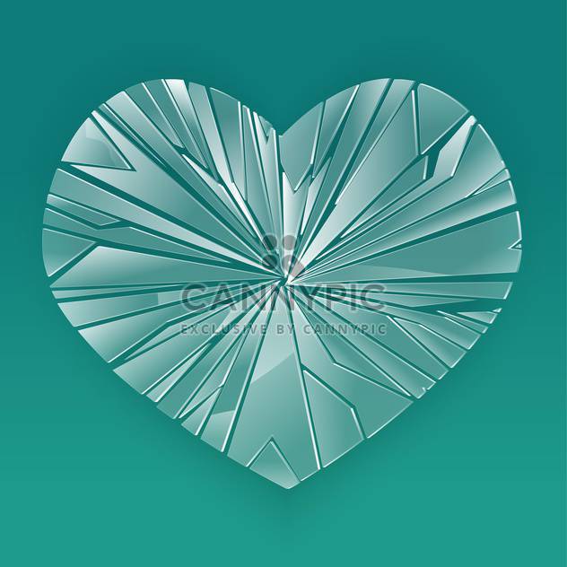 Broken glass heart on blue background - Free vector #126948
