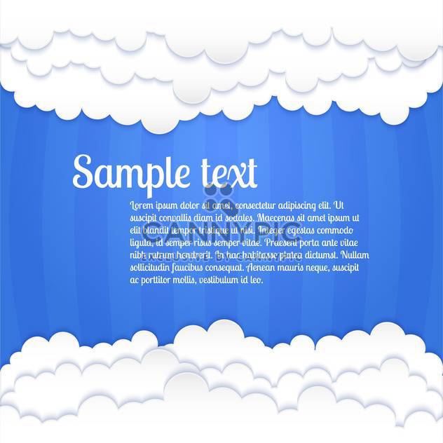 Vector blue background with white clouds and text place - бесплатный vector #127108