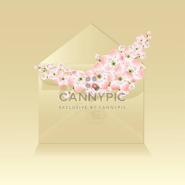 Spring beautiful flowers in envelope on beige background - бесплатный vector #127118
