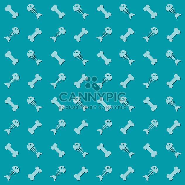 Seamless blue background with fish and bones - Kostenloses vector #127208