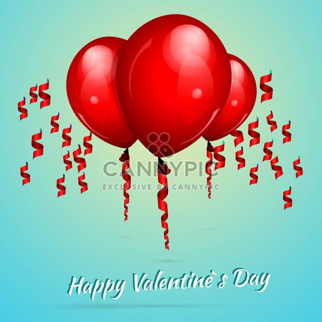 Valentine's background with red balloons for valentine card - бесплатный vector #127288