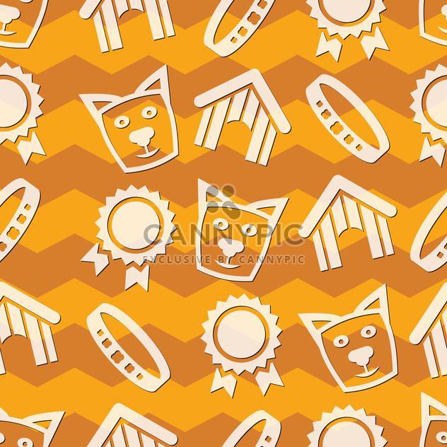 vector collection of pet care icons on orange background - Kostenloses vector #127298
