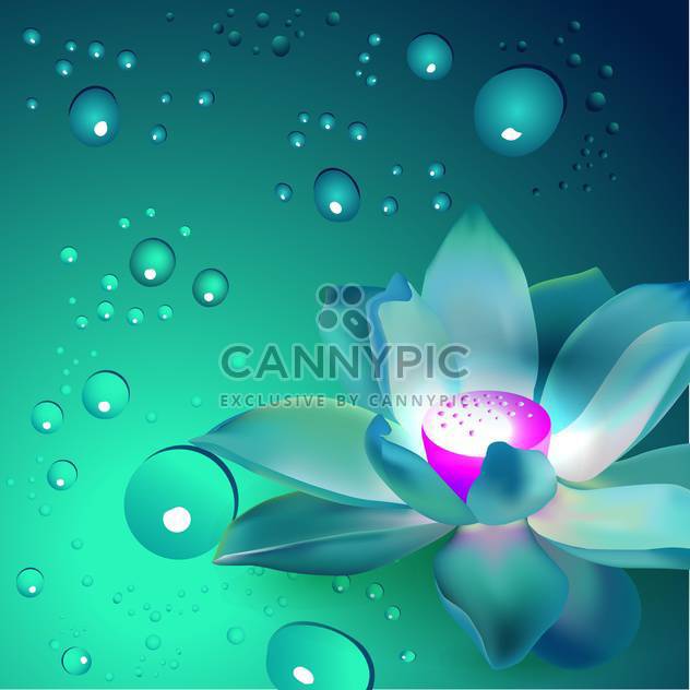Vector flowers with bubbles on blue background - Free vector #127418