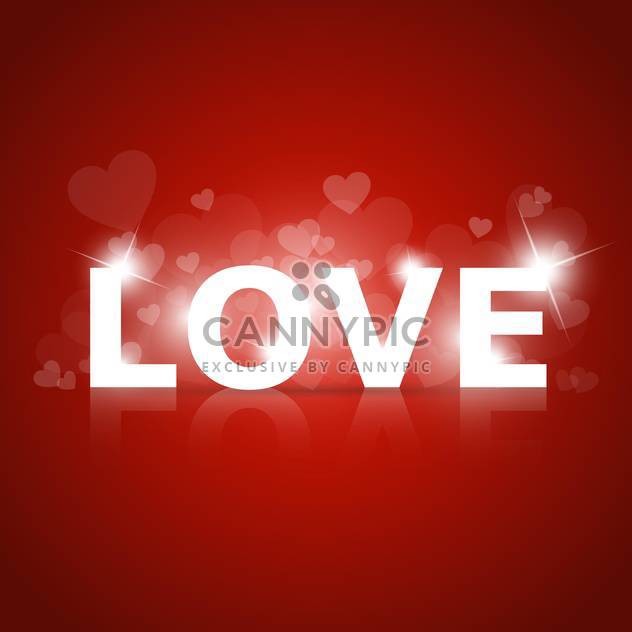 Vector shining sign of love on red background - vector #127638 gratis