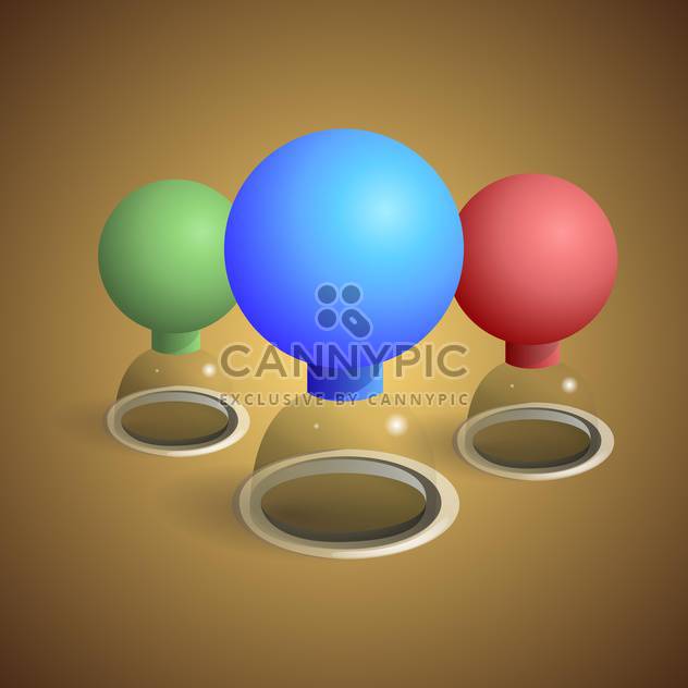 Vector illustration of colorful cupping-glasses on brown background - vector #127898 gratis