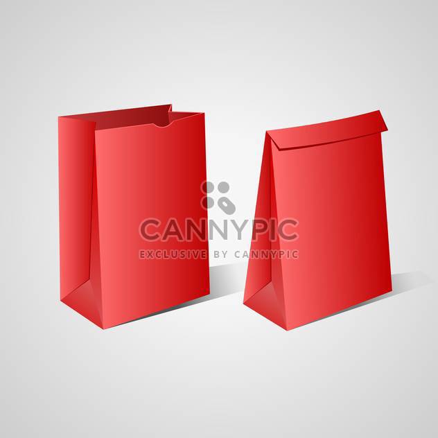 Two red paper bags on white background - бесплатный vector #127998