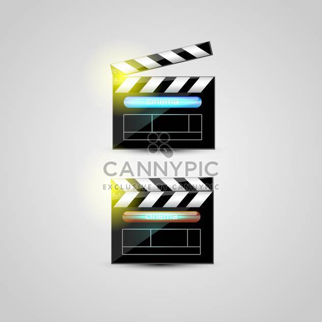 two clapper boards on grey background - Free vector #128018