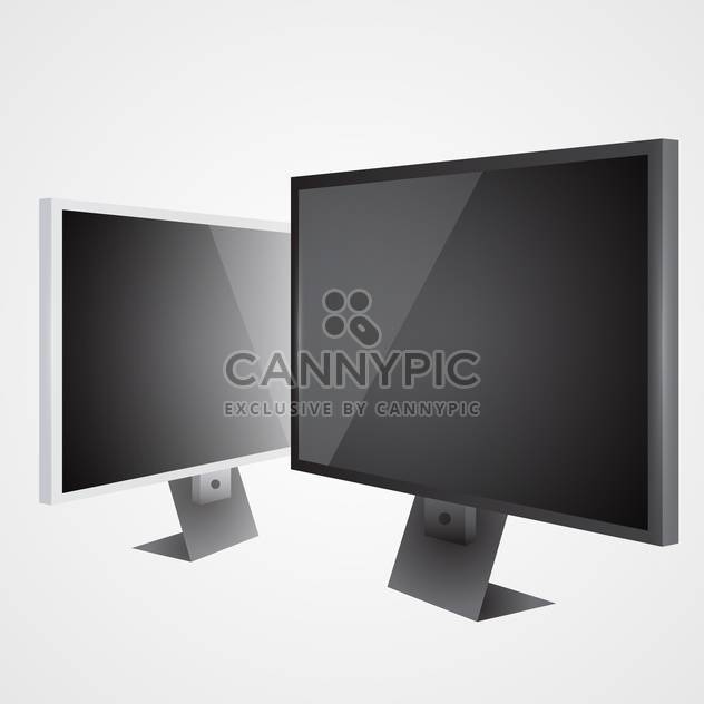 Two lcd televisions on grey background - Kostenloses vector #128078