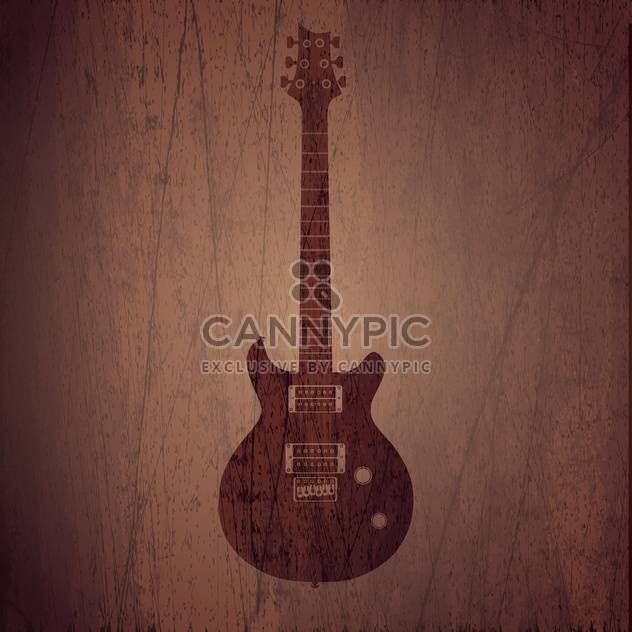 Vector wooden background with electric guitar - Kostenloses vector #128098
