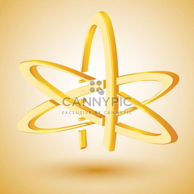Vector illustration of golden symbol of atheism - бесплатный vector #128498
