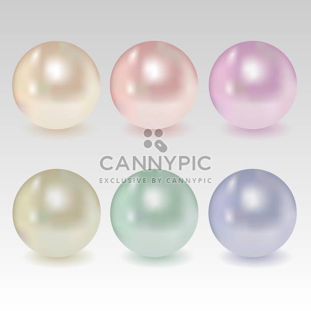 Vector set of spherical pearls of different colors. - Kostenloses vector #128848