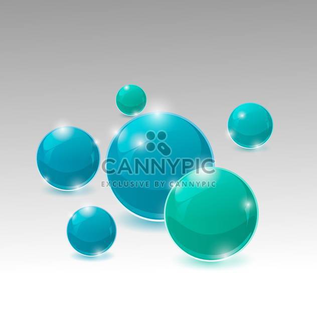 Vector illustration of blue and green bubbles - Free vector #128858