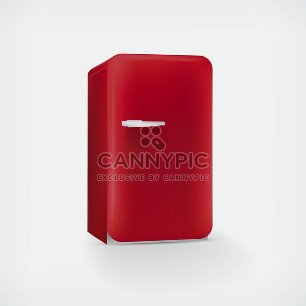 Vector illustration of red refrigerator on white background - Kostenloses vector #128928