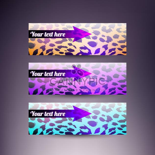 set of animal skin banners with arrow - vector gratuit #129058 