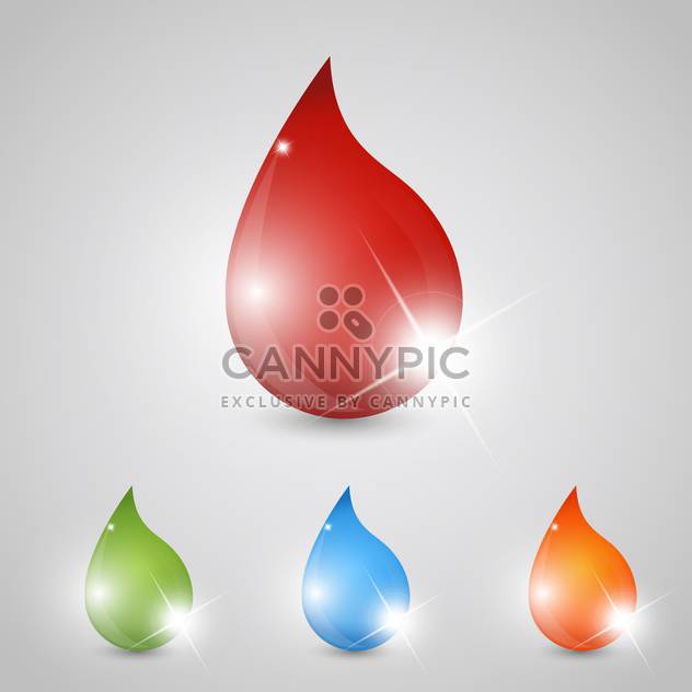 Vector set of glossy colorful drops icons - Kostenloses vector #129358