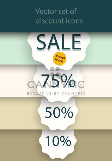 Vector set of sale labels on background with stripes - vector gratuit #129398 