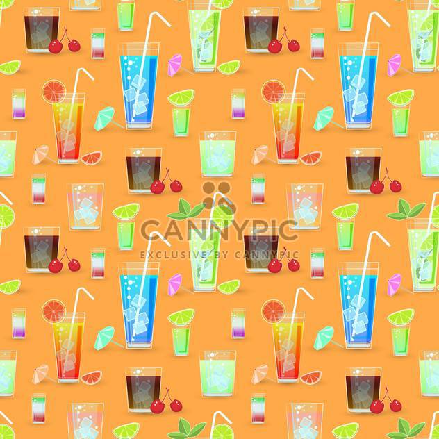 Vector seamless pattern with cocktails - vector gratuit #129428 