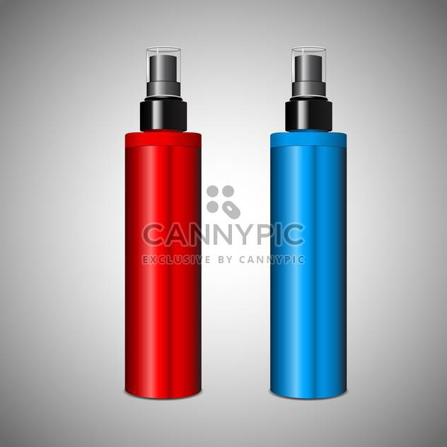 Vector illustratio of red and blue cosmetic containers - Free vector #129518
