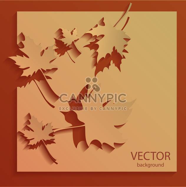 Vector orange autumn background with maple leaves - vector gratuit #129638 