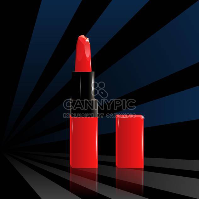 Vector illustration of red lipstick on black background. - vector gratuit #129658 