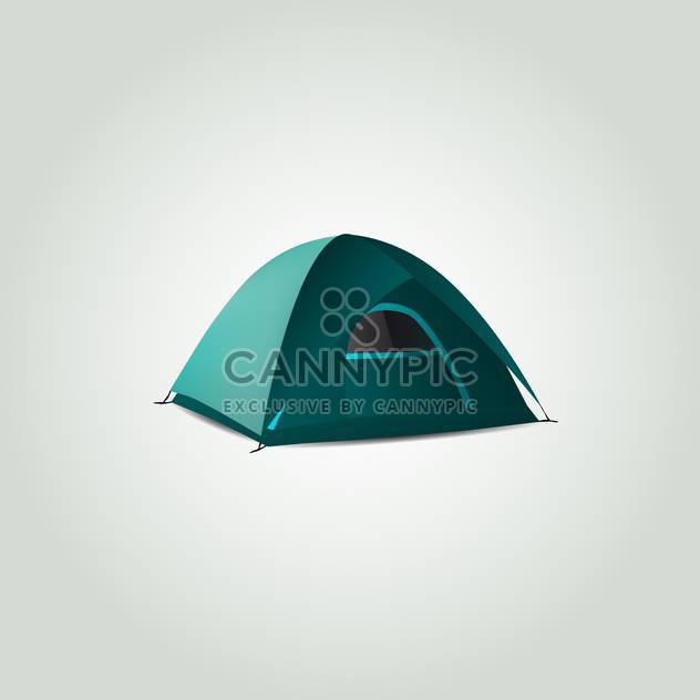 Vector illustration of green tent on light background - Free vector #129818