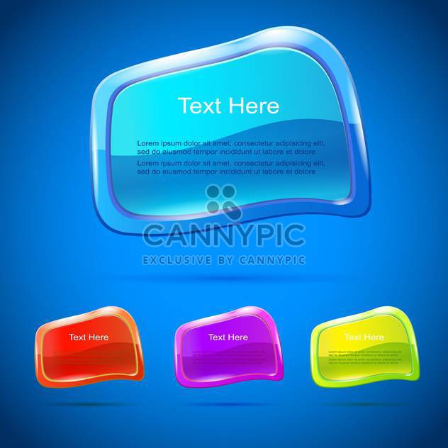 Vector set of colorful banners on blue background - Free vector #129938